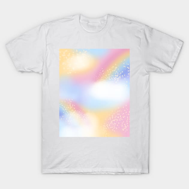 Y2K Pastel Rainbow Skies with Sparkling Stars T-Shirt by KathrinLegg